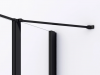 Ronal drzwi wahadłowe dwuczęściowe na wymiar, ze ścianką stałą w linii 90-150x0-200 cm, szkło przezroczyste, profile BLACK LINE czarny mat D22T32SM10607